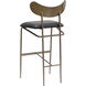 Gibbons 40 inch Antique Brass / Charcoal Black Leather Barstool